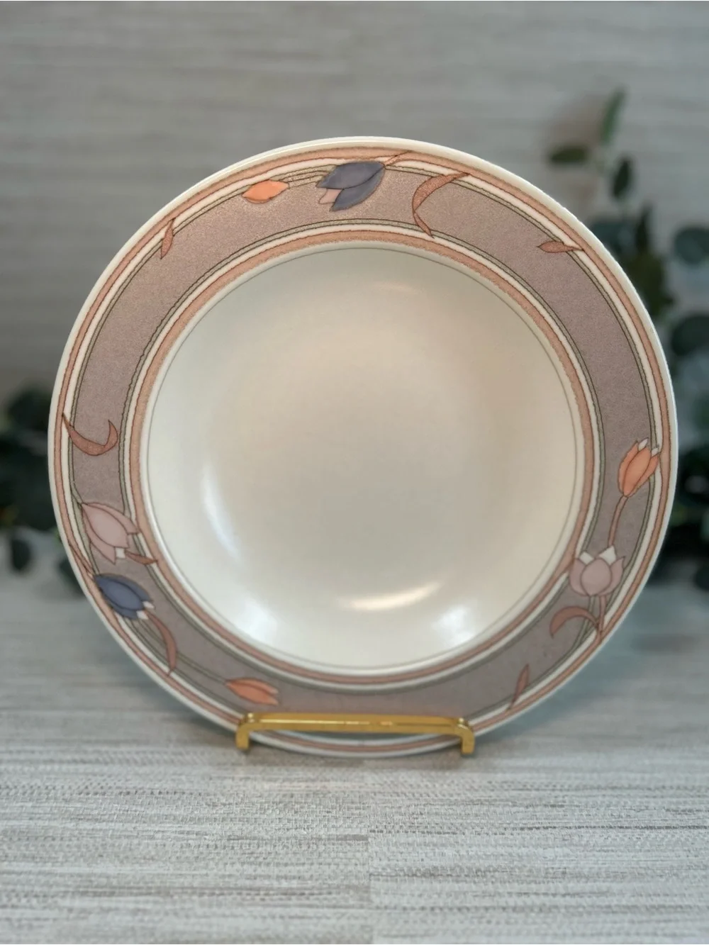 Set of 6 Mikasa Intaglio Meadow Sun CAC02 Rim Soup Bowl 9 3/8”